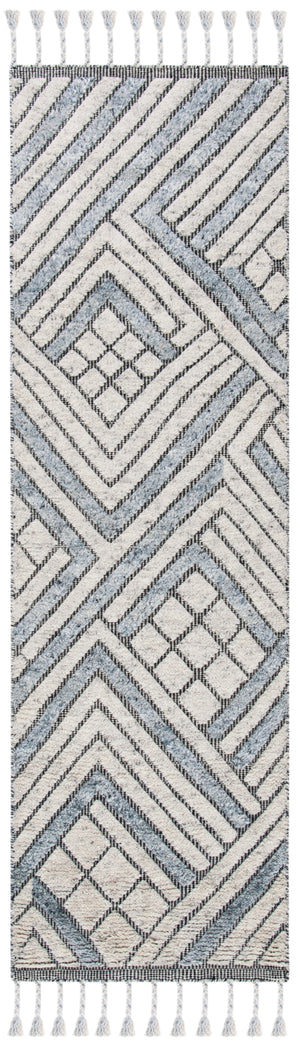 Casablanca 409 Hand Knotted 80% Wool 20% Viscose Bohemian Rug Grey / Ivory 80% Wool 20% Viscose CSB409A-28