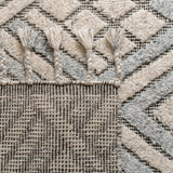 Casablanca 409 Hand Knotted 80% Wool 20% Viscose Bohemian Rug Grey / Ivory 80% Wool 20% Viscose CSB409A-5