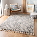 Casablanca 409 Hand Knotted 80% Wool 20% Viscose Bohemian Rug Grey / Ivory 80% Wool 20% Viscose CSB409A-5