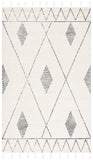 Casablanca 489 With Tassel Bohemian Hand Woven 100% Wool Pile Rug Ivory / Black