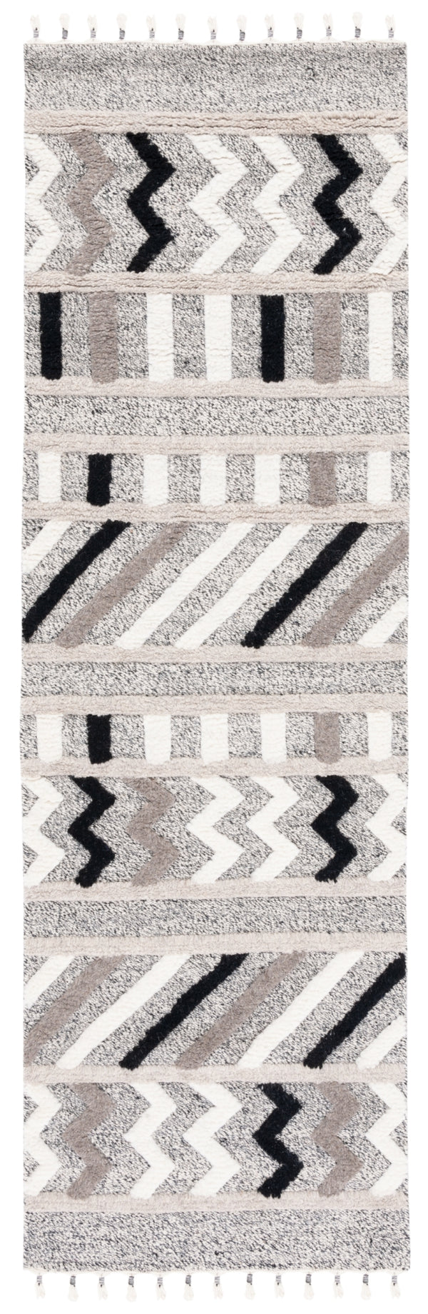 Casablanca 526 Bohemian Hand Knotted 100% Wool Rug - Luxurious Texture with Stylish Tassels