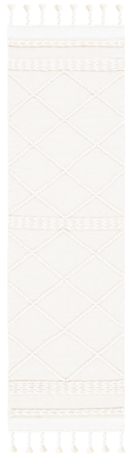 Casablanca 575 With Tassel Handloomed 80% Wool, 20% Cotton Bohemian Rug Beige / Ivory 80% WOOL, 20% COTTON CSB575B-28