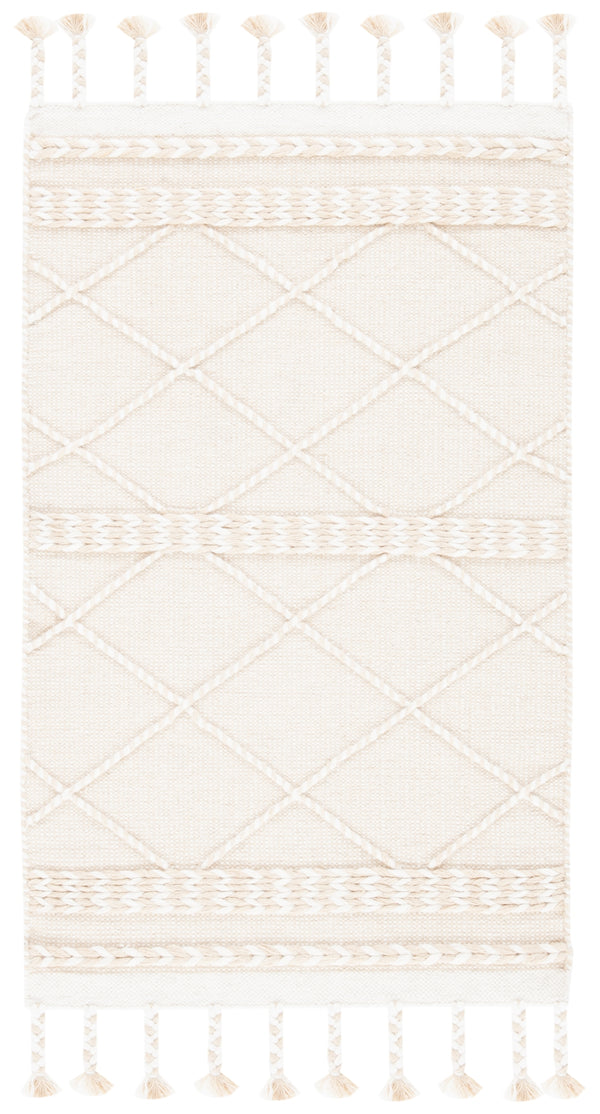 Casablanca 575 With Tassel Handloomed 80% Wool, 20% Cotton Bohemian Rug Beige / Ivory 80% WOOL, 20% COTTON CSB575B-3