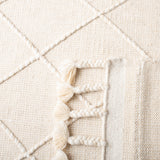 Casablanca 575 With Tassel Handloomed 80% Wool, 20% Cotton Bohemian Rug Beige / Ivory 80% WOOL, 20% COTTON CSB575B-5
