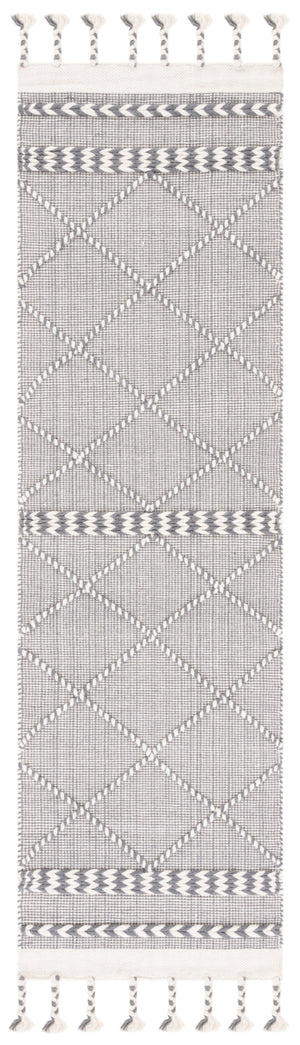 Casablanca 575 With Tassel Handloomed 80% Wool, 20% Cotton Bohemian Rug Grey / Ivory 80% WOOL, 20% COTTON CSB575F-28