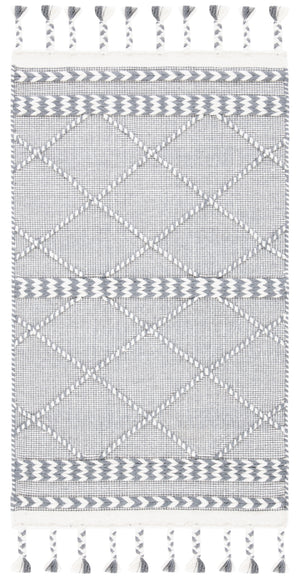 Casablanca 575 With Tassel Handloomed 80% Wool, 20% Cotton Bohemian Rug Grey / Ivory 80% WOOL, 20% COTTON CSB575F-3