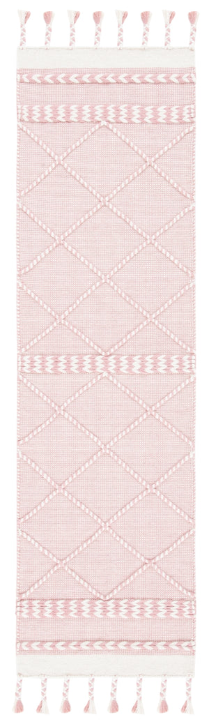 Casablanca 575 With Tassel Handloomed 80% Wool, 20% Cotton Bohemian Rug Pink / Ivory 80% WOOL, 20% COTTON CSB575U-28