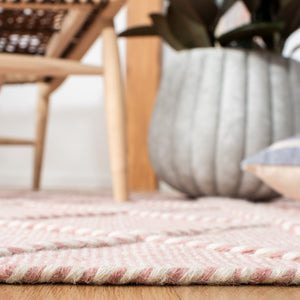 Casablanca 575 With Tassel Handloomed 80% Wool, 20% Cotton Bohemian Rug Pink / Ivory 80% WOOL, 20% COTTON CSB575U-5