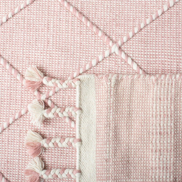 Casablanca 575 With Tassel Handloomed 80% Wool, 20% Cotton Bohemian Rug Pink / Ivory 80% WOOL, 20% COTTON CSB575U-5