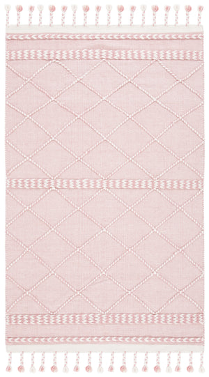 Casablanca 575 With Tassel Handloomed 80% Wool, 20% Cotton Bohemian Rug Pink / Ivory 80% WOOL, 20% COTTON CSB575U-5