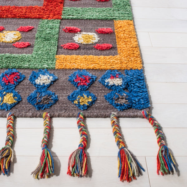 Casablanca 576 With Tassel Handloomed 80% Wool, 20% Cotton Bohemian Rug Blue / Green 80% WOOL, 20% COTTON CSB576N-5