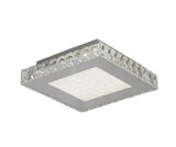 Bethel Chrome LED Flush Mount in Stainless Steel & Crystal