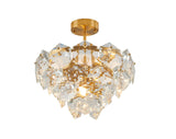 Bethel Gold Chandelier in Steel & Crystal