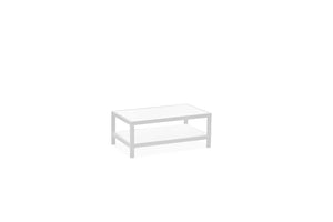 Angelina Outdoor / Indoor Coffee Table, White Aluminium Frame, 5 Mm Tempered White Glass Top And...