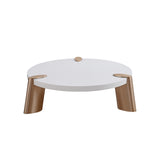 Mimeo Round Coffee Table, Matt White Top.