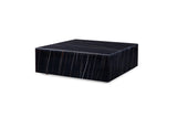 Cube Square Coffee Table Black Marble High Gloss, With Casters