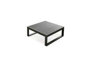Caden Indoor/Outdoor Coffee Table, Gray Aluminum Slats Top And Legs