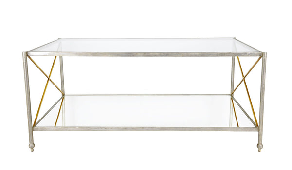 Zeugma CT302 Silver and Gold  Rectangle Coffee Table