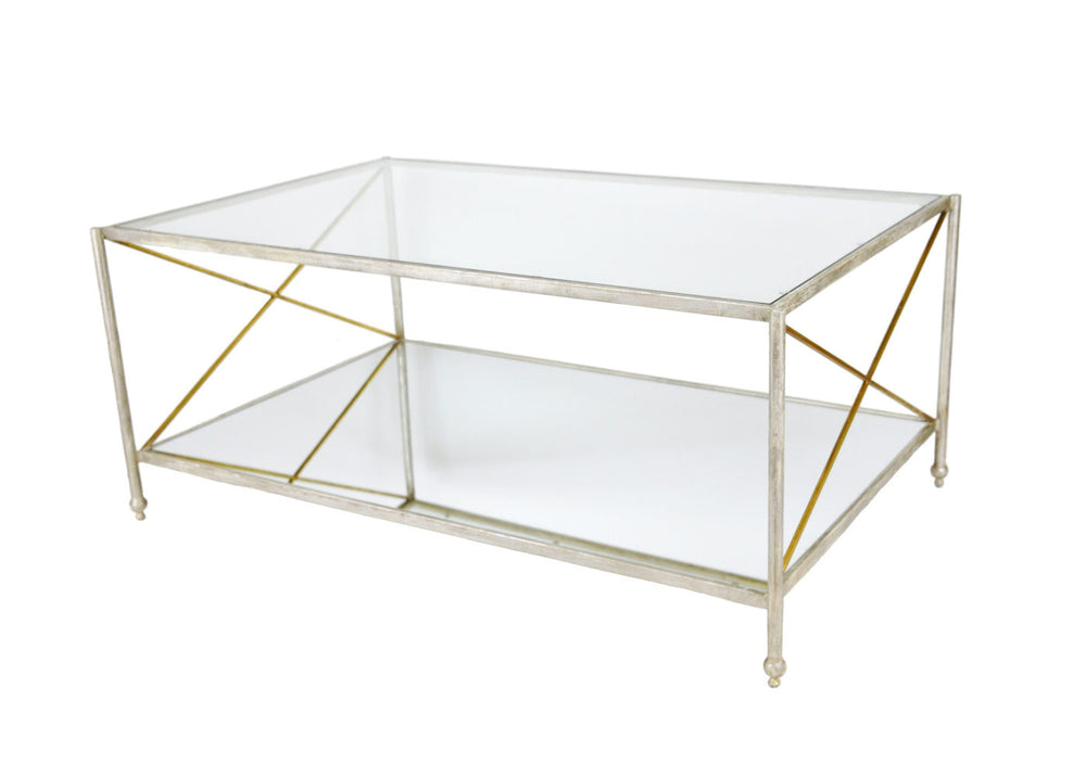 Zeugma CT302 Silver and Gold  Rectangle Coffee Table