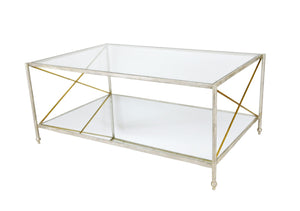 Zeugma CT302 Silver and Gold  Rectangle Coffee Table
