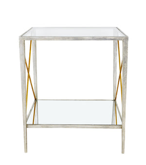 Zeugma CT304A Silver and Gold Square Side Table
