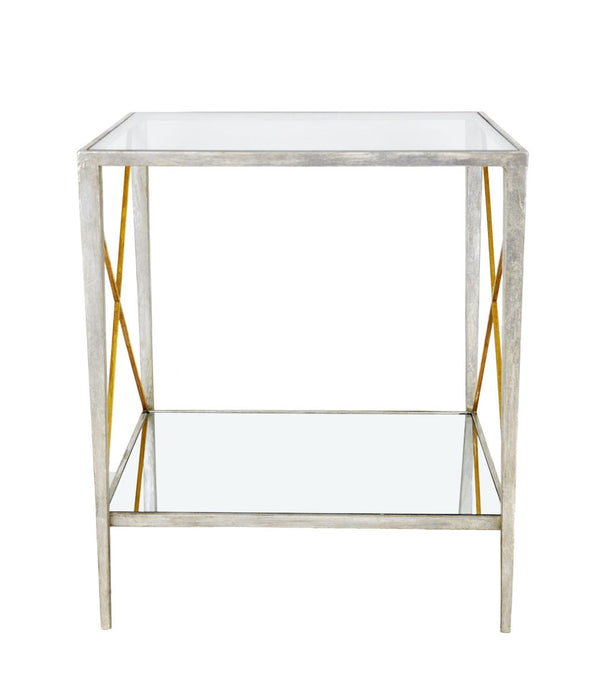 Zeugma CT304A Silver and Gold Square Side Table