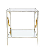 CT304A Silver and Gold Square Side Table