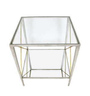 Zeugma CT304A Silver and Gold Square Side Table