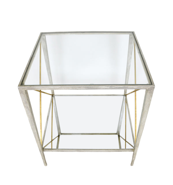 Zeugma CT304A Silver and Gold Square Side Table