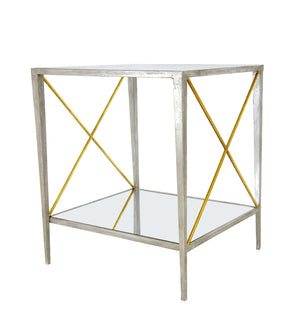Zeugma CT304A Silver and Gold Square Side Table