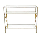 Zeugma CT311 Silver Console Table with 3 Shelves