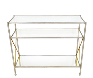 Zeugma CT311 Silver Console Table with 3 Shelves