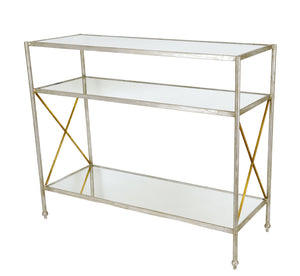 Zeugma CT311 Silver Console Table with 3 Shelves