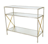 Zeugma CT311 Silver Console Table with 3 Shelves