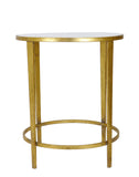 CT323 Gold Round Side Table with Stone Top