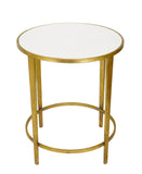 Zeugma CT323 Gold Round Side Table with Stone Top
