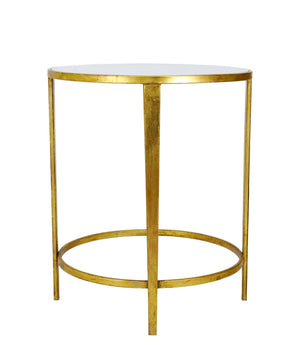 Zeugma CT323 Gold Round Side Table with Stone Top