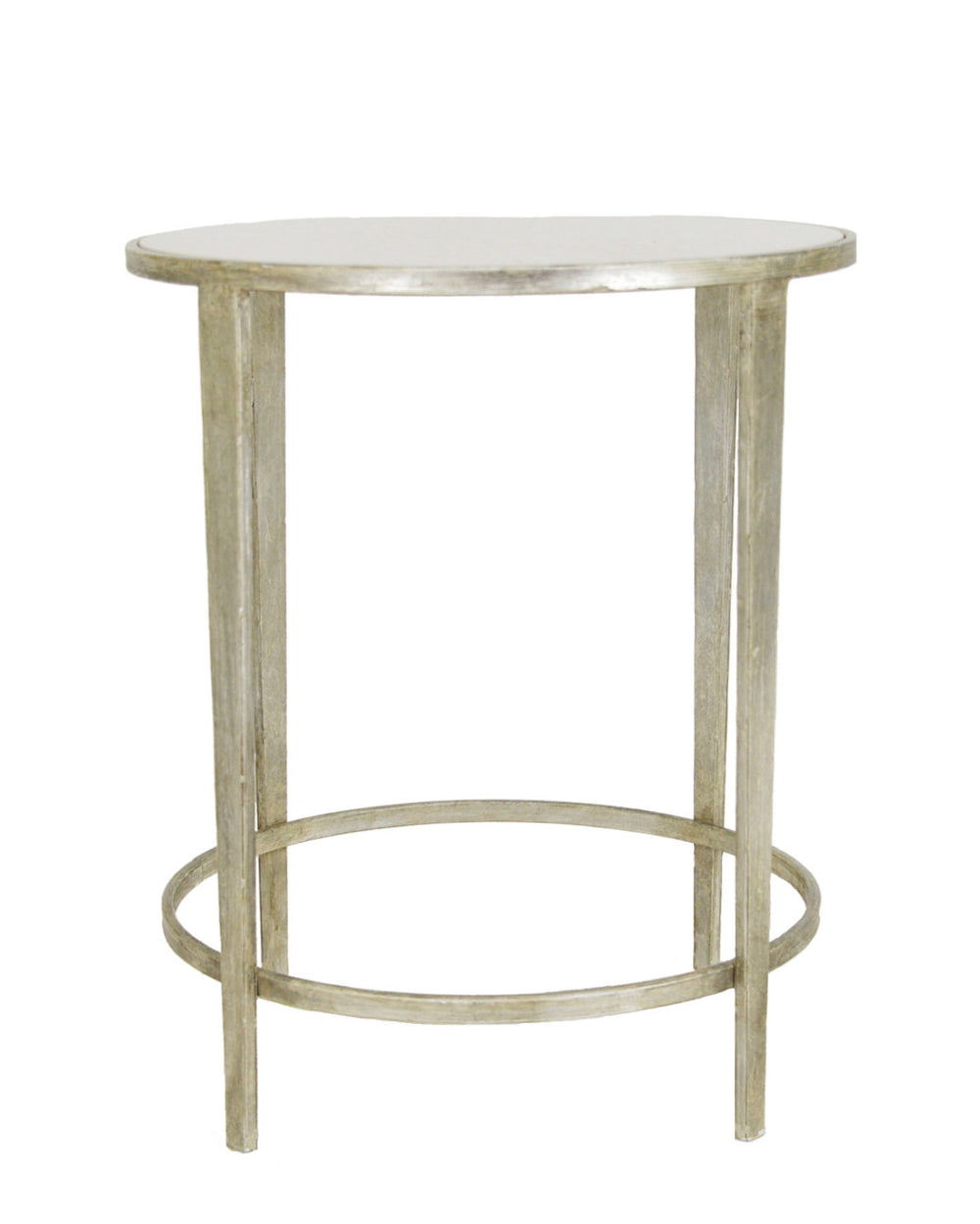 Zeugma CT323 Silver Round Side Table with Stone Top