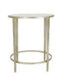 CT323 Silver Round Side Table with Stone Top