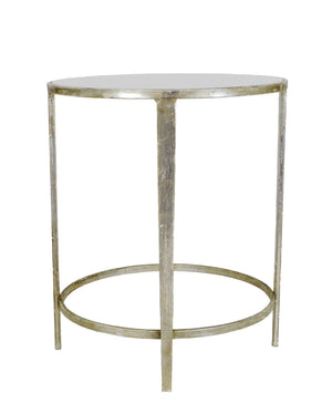 Zeugma CT323 Silver Round Side Table with Stone Top