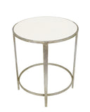 Zeugma CT323 Silver Round Side Table with Stone Top