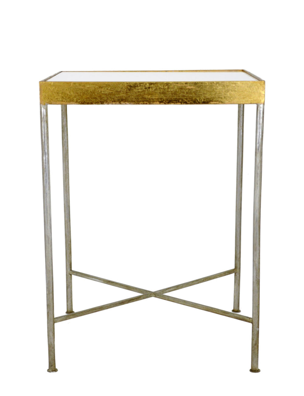 Zeugma CT326 Silver and Gold Square Side Table