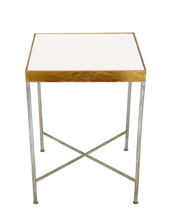 Zeugma CT326 Silver and Gold Square Side Table