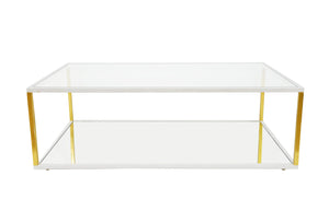 Zeugma CT350 White & Gold Rectangle Coffee Table