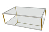 Zeugma CT350 White & Gold Rectangle Coffee Table