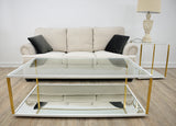 Zeugma CT350 White & Gold Rectangle Coffee Table