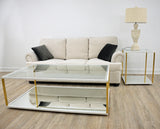 Zeugma CT350 White & Gold Rectangle Coffee Table