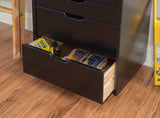 Cary Eight Drawer Rolling Storage Cart, Black