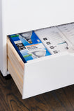 Cary Eight Drawer Rolling Storage Cart, White Wash