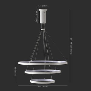 Safavieh Meranda 3 Tier Chandelier White Metal / Plastic CTL1001B